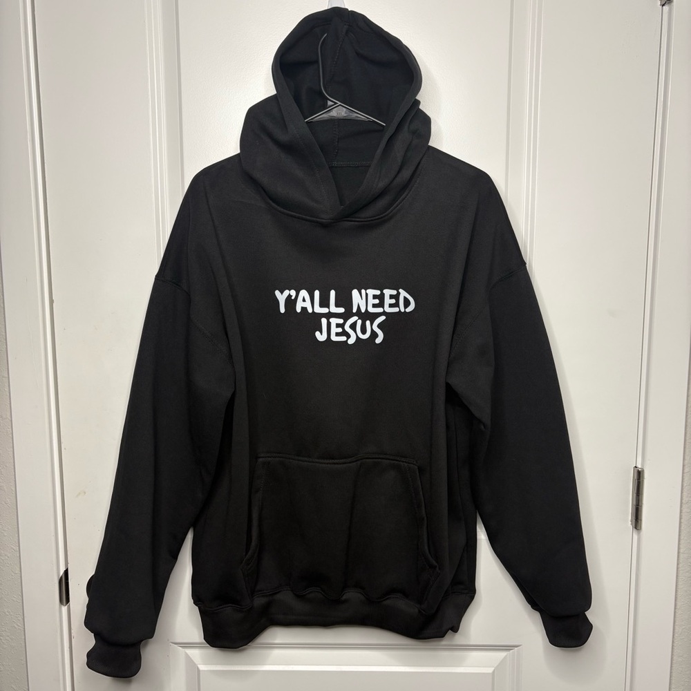 Ya’ll Need Jesus Brand NEW Large Black and White Sweater